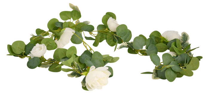 Kunstig blomsterranke hvit 210 cm